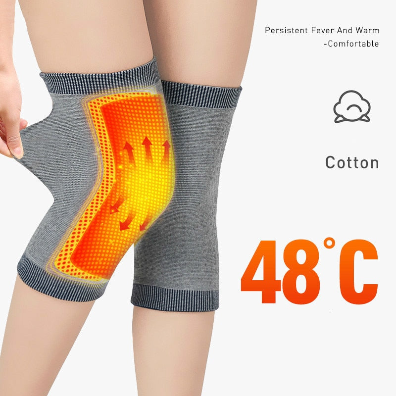 1 Pair Anti-cold Self Heating Kneepad Winter Outdoor Sport Knee Support Tourmaline Magnetic Knee Pads Brace Patella Warmer