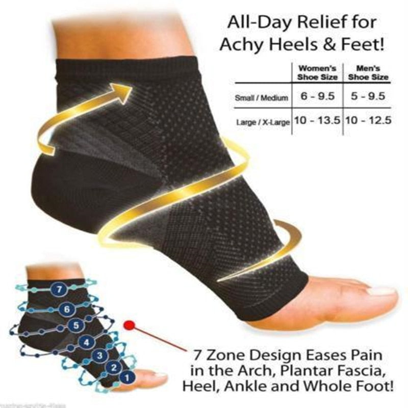 1 Pair Sports Ankle Sleeve Compression Ankle Support Brace Arch Heel Pain Relief Foot Socks Guard for Men Women Dropshipping