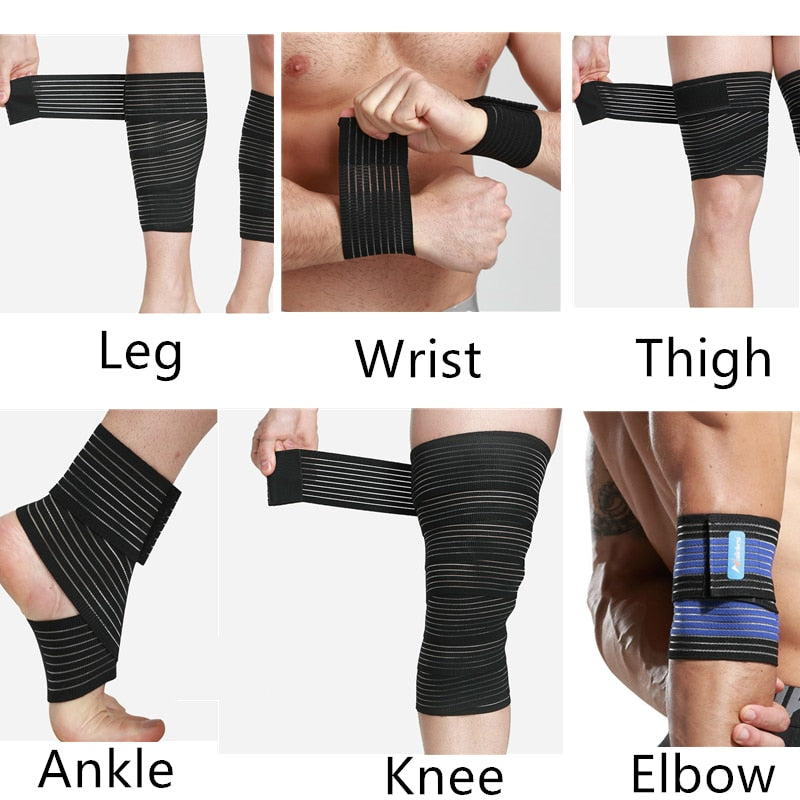 1 Piece Elastic Wrist Knee Ankle Elbow Arm Calf Leg Thigh Sports Bandage Brace Support Wrap Compression Band Wraps Gym Support