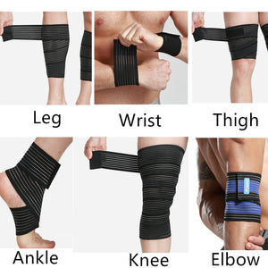 1 Piece Elastic Wrist Knee Ankle Elbow Arm Calf Leg Thigh Sports Bandage Brace Support Wrap Compression Band Wraps Gym Support