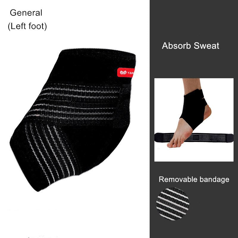 1PC Elastic Bandage Ankle Support Brace Breathable Neoprene Ankle Guard Sleeve for Gym Fitness Sport with Pressurized Strap Belt