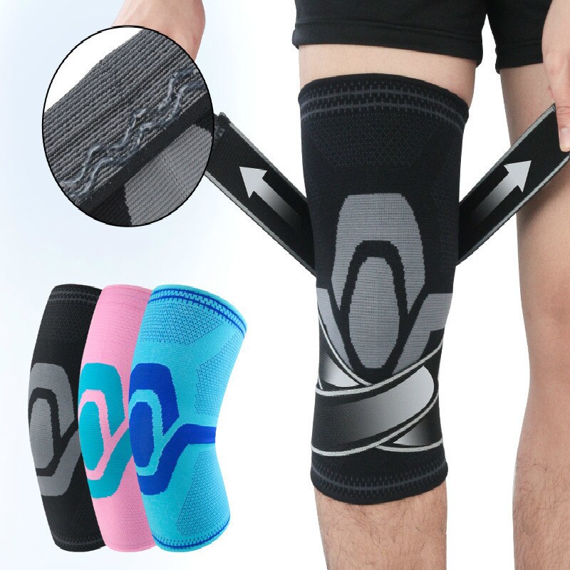 1PCS Knee Compression Sleeve Brace with Strap for Sports Running Basketball Meniscus Tear Arthritis Support Elastic Knee Wraps