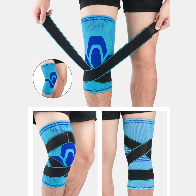 1PCS Knee Compression Sleeve Brace with Strap for Sports Running Basketball Meniscus Tear Arthritis Support Elastic Knee Wraps