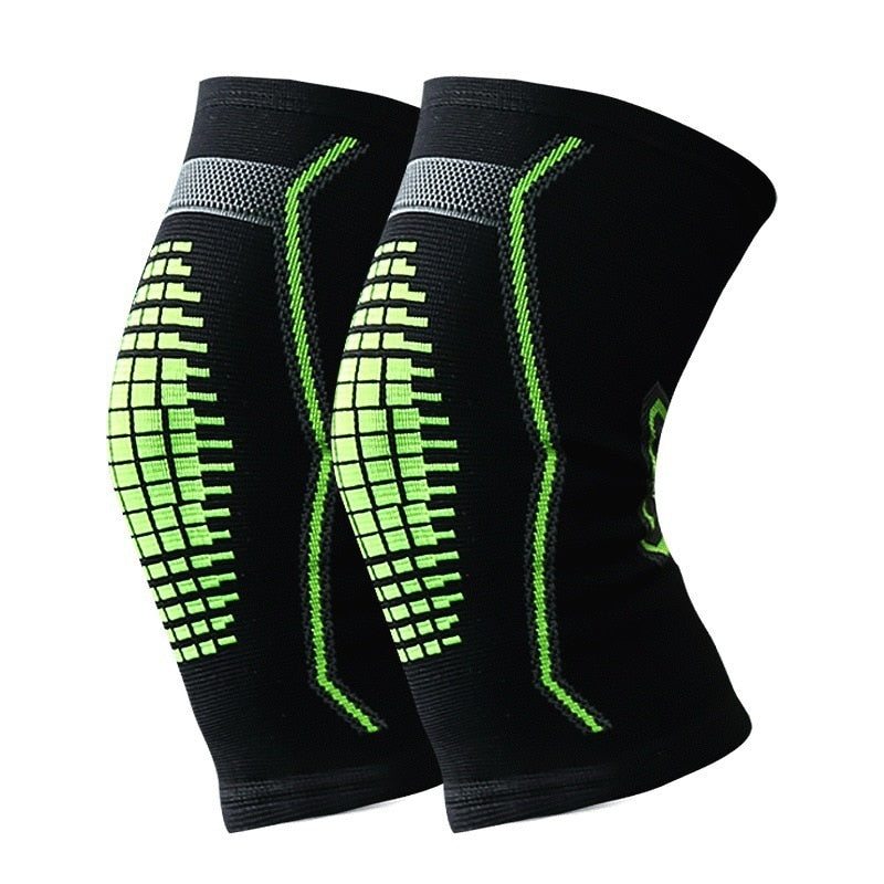 1Pair Fitness Running Cycling Knee Protector Brace Elastic Sport Compression Knee Pads Support Basketball Volleyball Sleeves