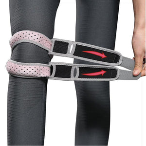 1Pair Women Girls Dual Patella Strap Knee Support Brace Adjustable Sports Knee Pressure Bandage Patellar Tendon Joint Protector