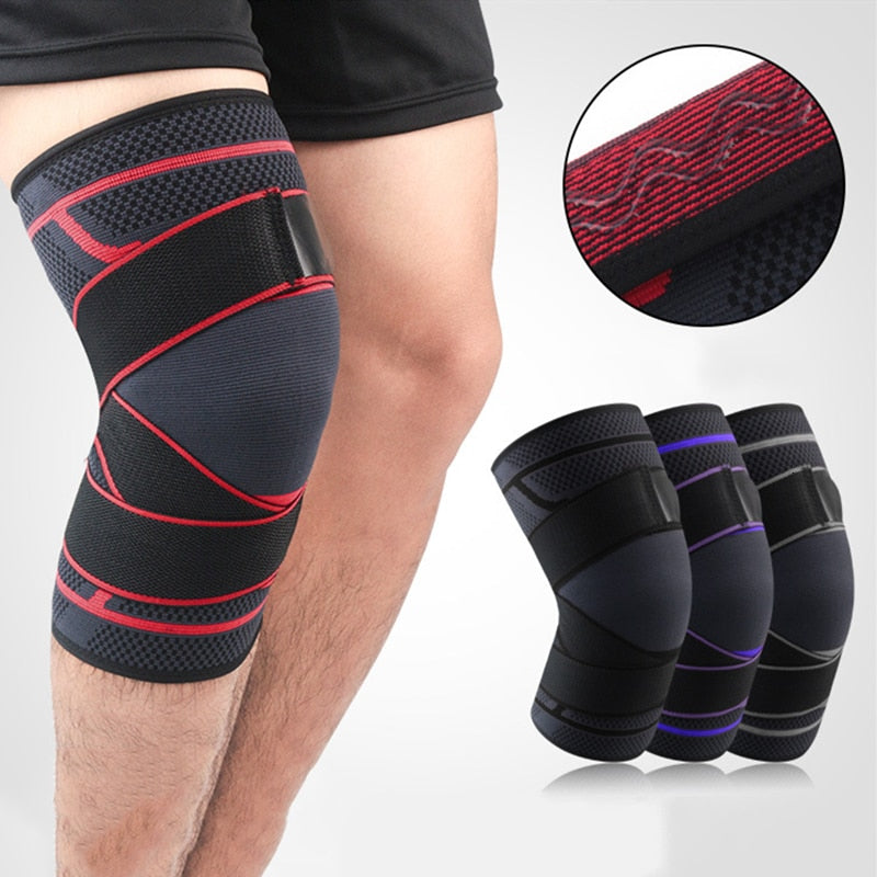 1Pcs Dual-use Pressurized Knee Support Sports Elastic Wrap Crossfit Fitness Running Basketball Volleyball Cycling Brace Guard