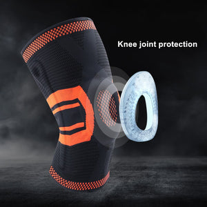 1pc Knee Braces Compression Sleeve 3D Weaving Patella Gel Pad Side Springs Support Knee Pads Protector for Arthritis Joint Pain