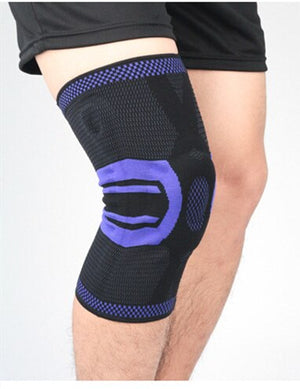 1pc Knee Braces Compression Sleeve 3D Weaving Patella Gel Pad Side Springs Support Knee Pads Protector for Arthritis Joint Pain