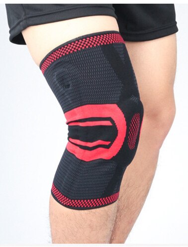 1pc Knee Braces Compression Sleeve 3D Weaving Patella Gel Pad Side Springs Support Knee Pads Protector for Arthritis Joint Pain