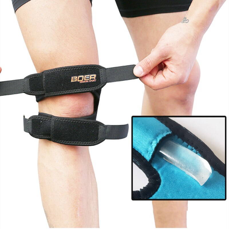1pcs Adjustable Patella Support Knee Brace Protector Sport Kneepad Straps with Silicone Shock Absorption Slip Knee Joint Support