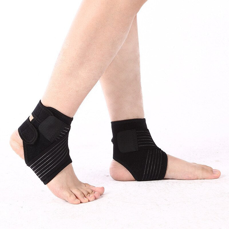 2 PCS Ankle Support Compression Ankle Brace Adjustable High Elastic Bandage Protector Foot Guard Wrap Foot Sports Soccer Safety