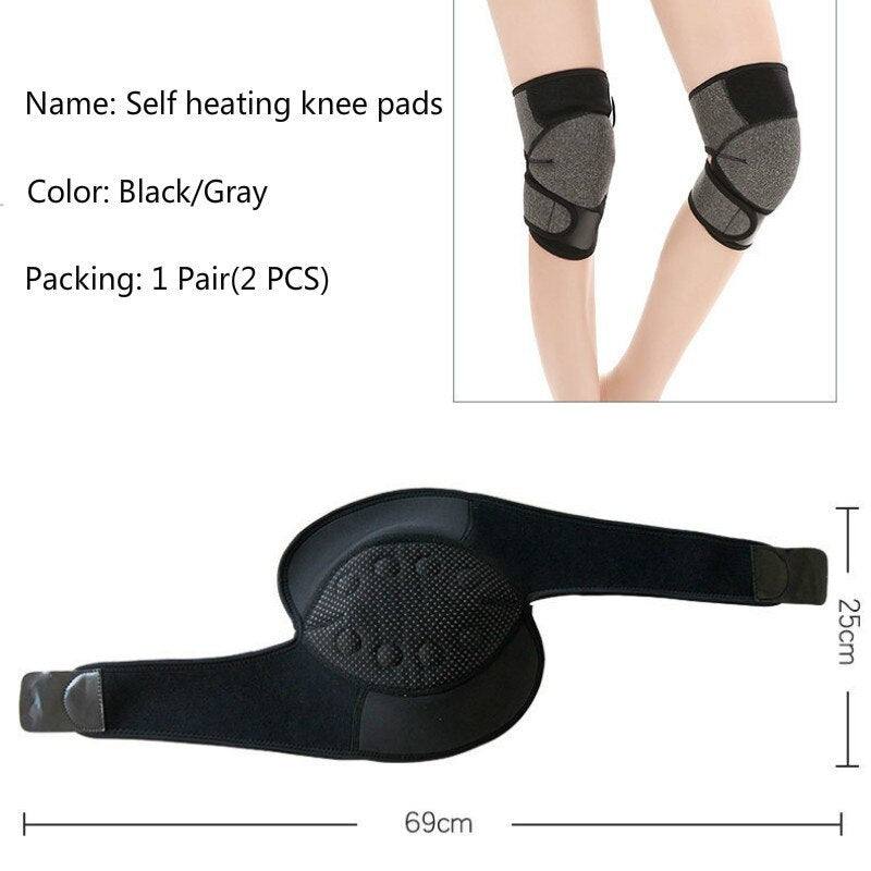 2pcs/set Tourmaline Self Heating Knee Pads Support Knee Brace Warmer Magnetic Therapy Kneepad for Arthritis Joint Pain Relief