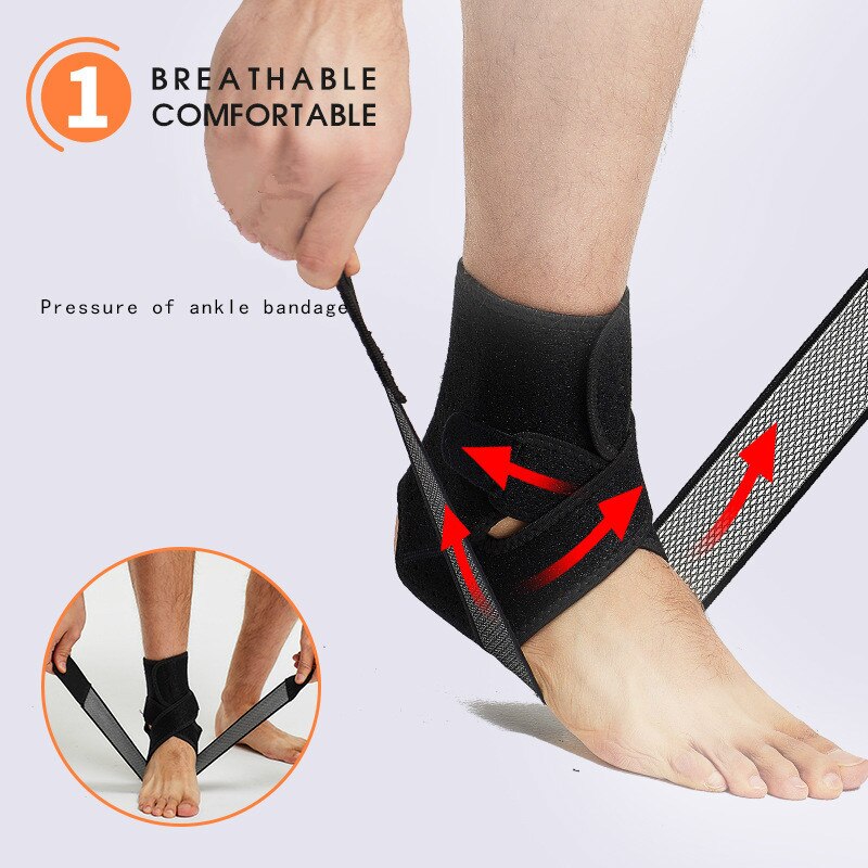 Breathable Sports Ankle Support Strap Elastic Ankle Brace Bandage Protector Gym Basketball Soccer Football Anti Sprained Unisex